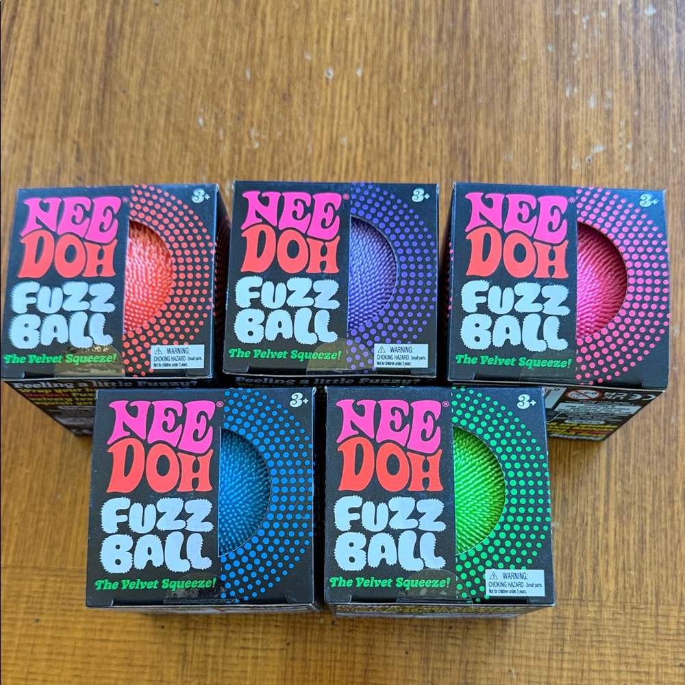 Fuzz Ball Stress Reliever - Assorted Colors Set of 5